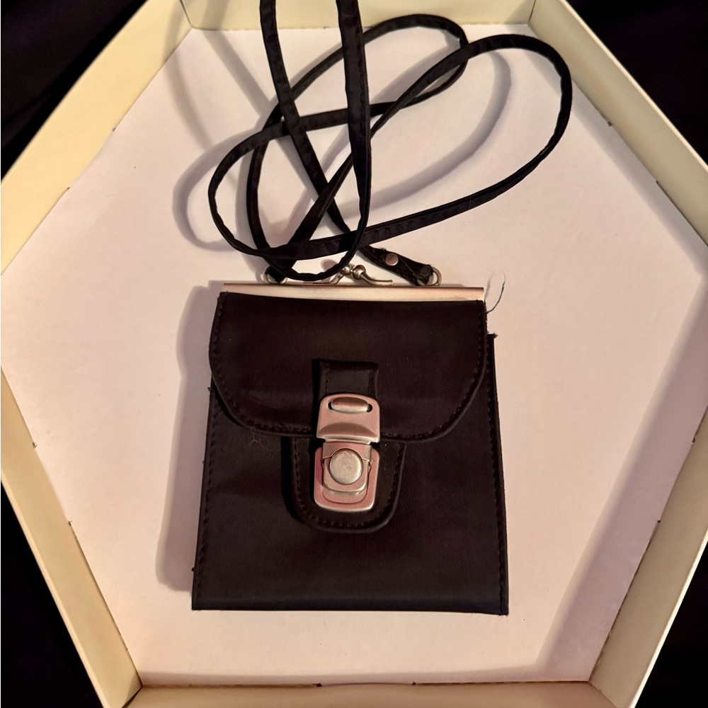 Black Leather Crossbody Bag